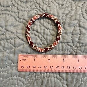Elegant Beaded Bracelet - Pink and Brown